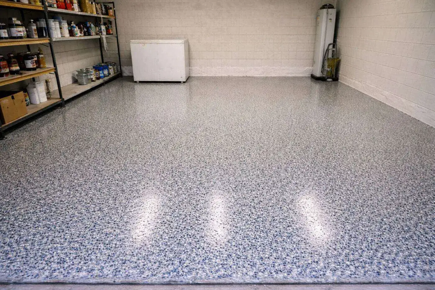 Garage floor after epoxy Brevard County
