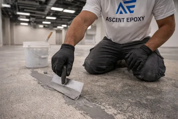 Surface preparation on commercial concrete floor in Brevard County