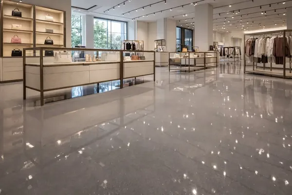 Retail showroom epoxy floor