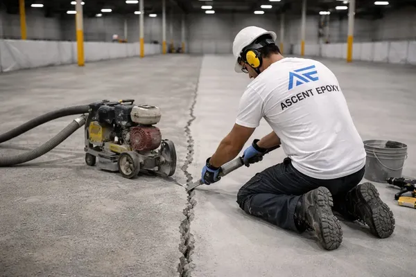 Industrial floor crack repair and substrate preparation Brevard County