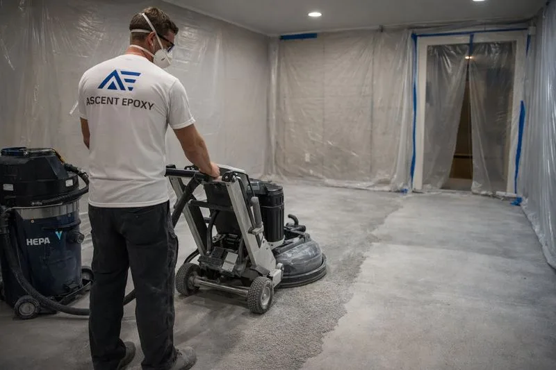 Diamond grinding residential concrete floor Brevard County