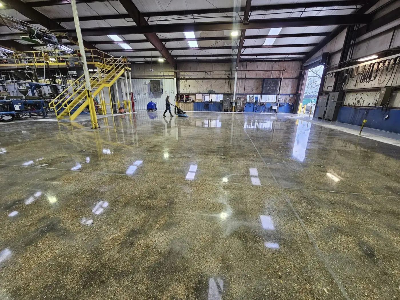 Polished concrete industrial floor Brevard County