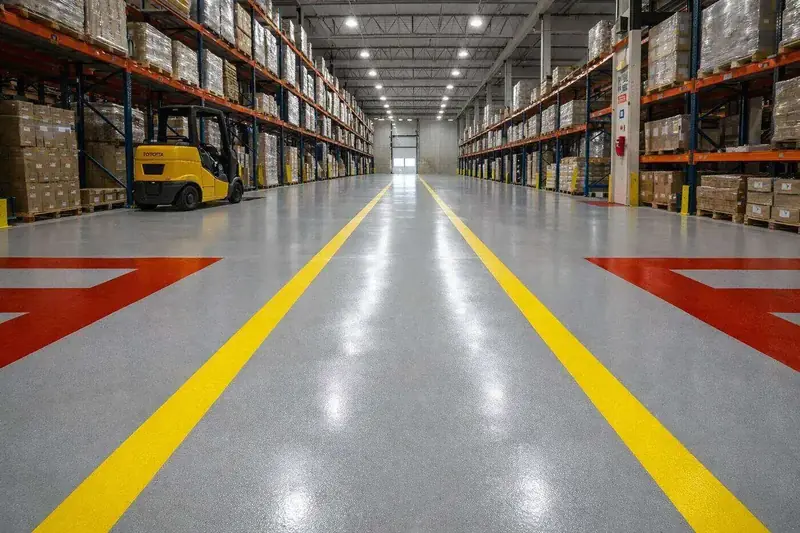 Industrial epoxy floor warehouse Brevard County Florida