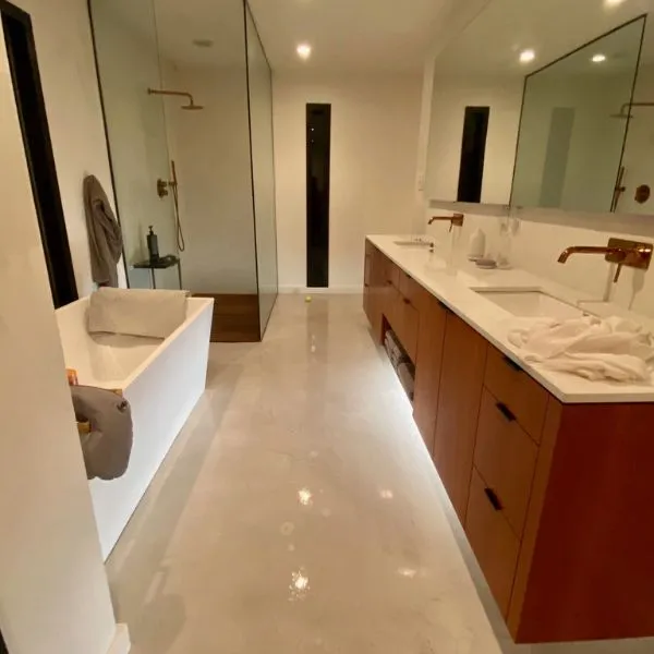 Metallic pearl finish epoxy floor Brevard County