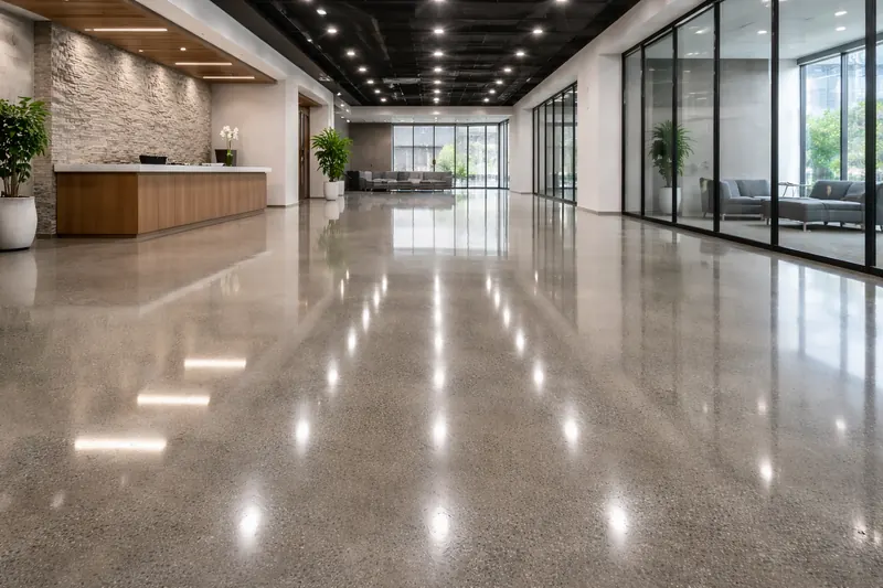 Polished concrete floor Brevard County commercial space