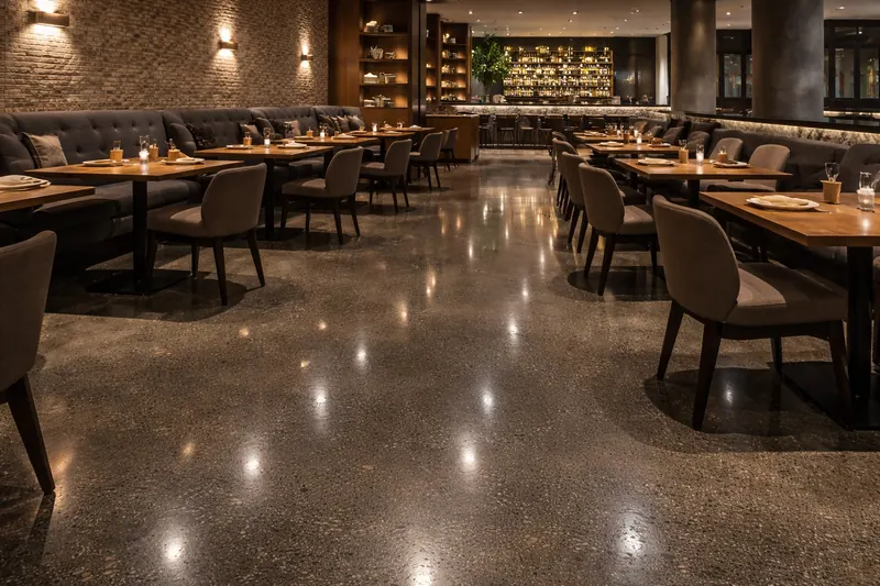 Polished concrete restaurant floor Brevard County
