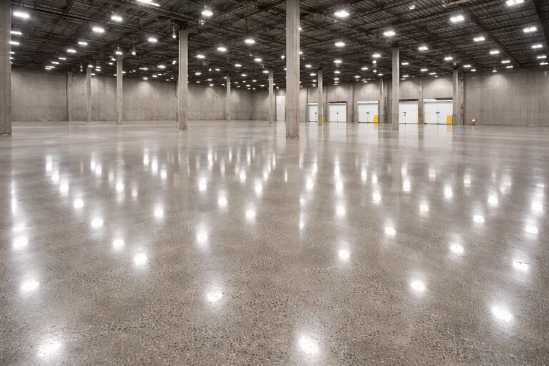 Polished concrete warehouse floor Brevard County
